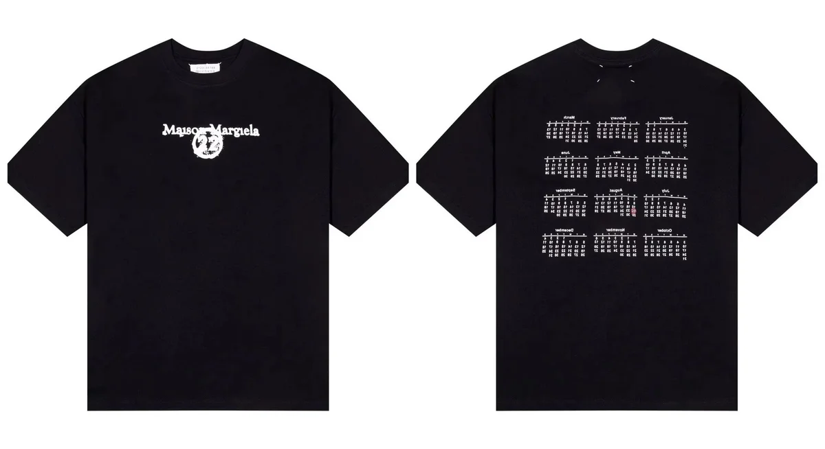 Maison Margiela Maison Margiela Calendar Print Black T-Shirt Black - 1