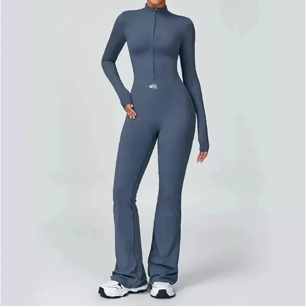 Other Blue-Grey Zip-Up Jumpsuit Style 20 Blue - 1