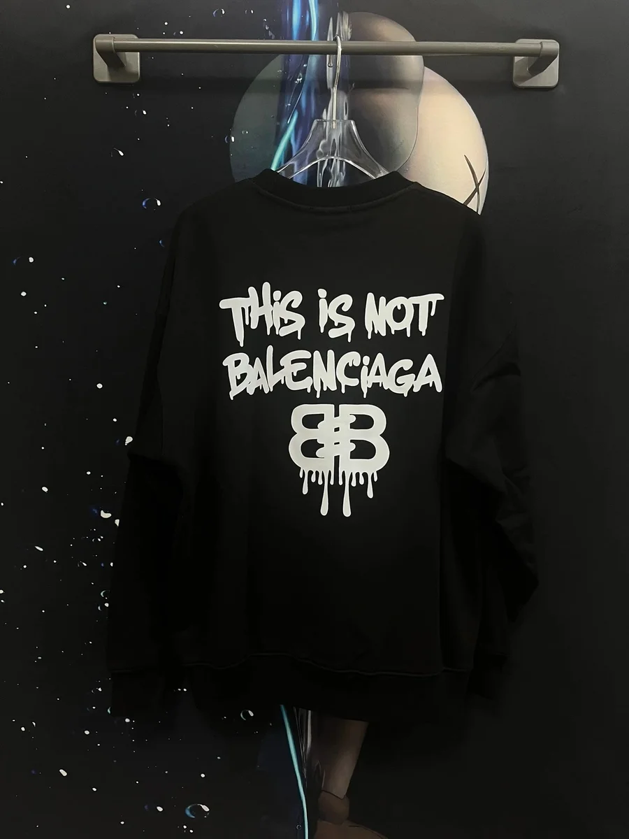 Balenciaga Balenciaga This Is Not Balenciaga Black Oversized Sweatshirt Black - 1