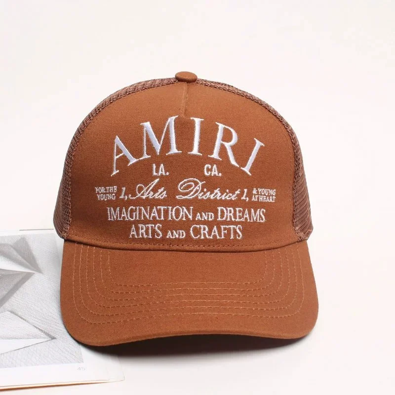 Amiri Amiri Tan Trucker Cap with Embroidered Branding Brown
