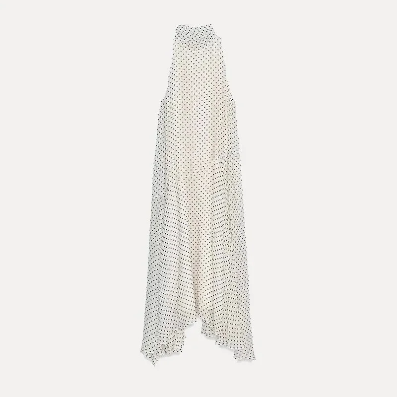 Other White Polka Dot Asymmetric Dress White - 1