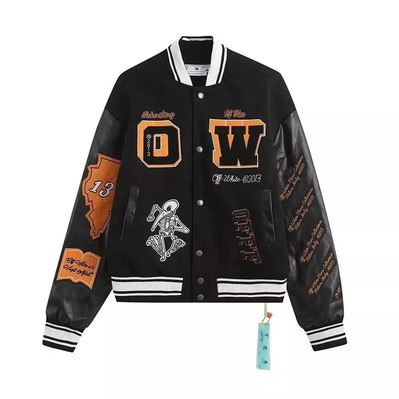 Off-White Off-White Off-White S001 Black Baseball Jacket Black - 1