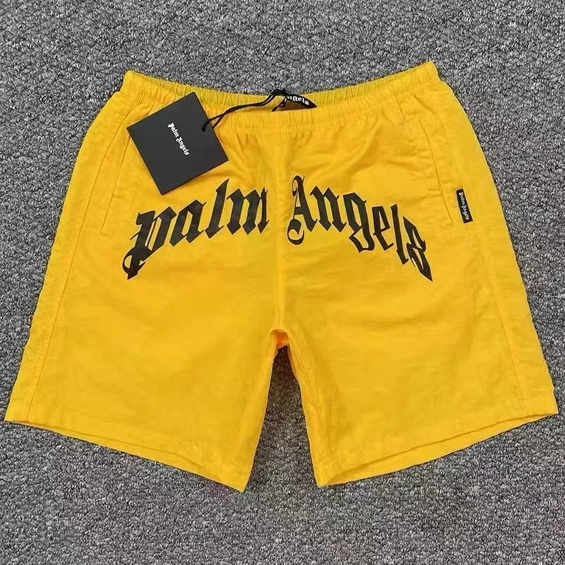 Palm Angels Palm Angels Sunshine Yellow Logo Shorts Yellow - 1