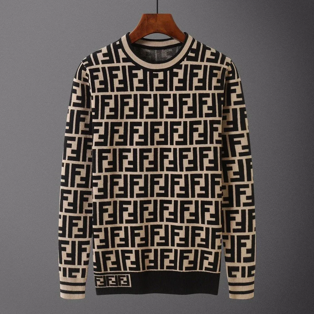 Fendi Fendi Iconic FF Logo Sweater Beige/Black Beige - 1