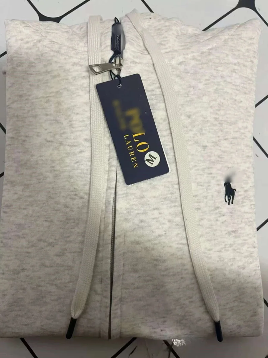 Polo Ralph Lauren Polo Ralph Lauren Hoodie with Black Pony Logo in Heather White White - 1