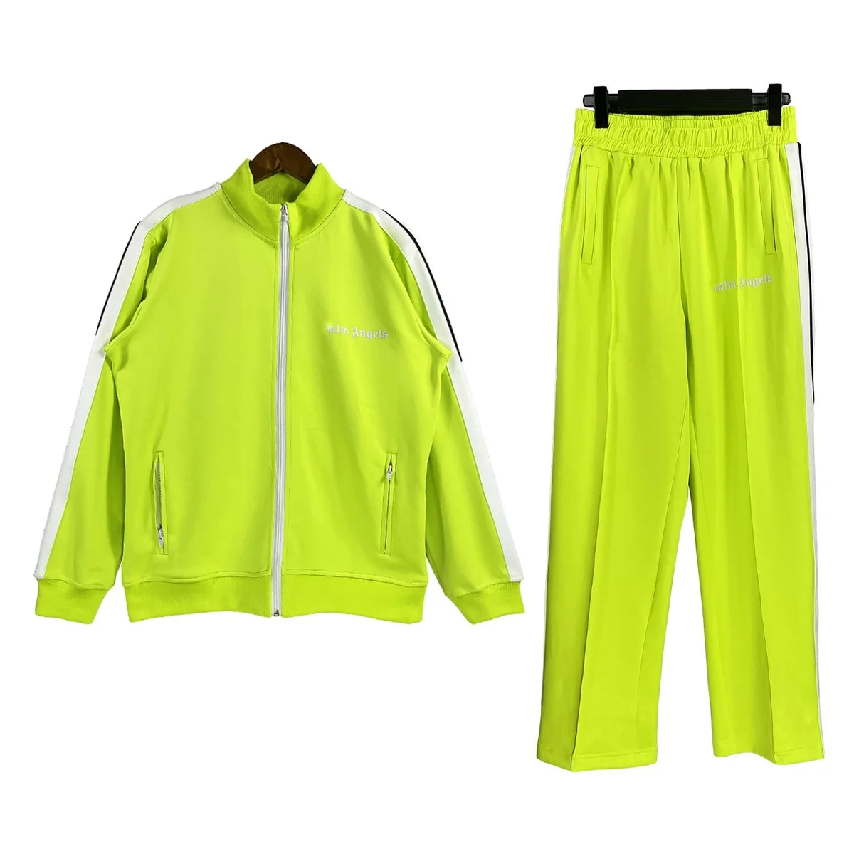 Palm Angels Palm Angels Track Neon Green Tracksuit Set Green