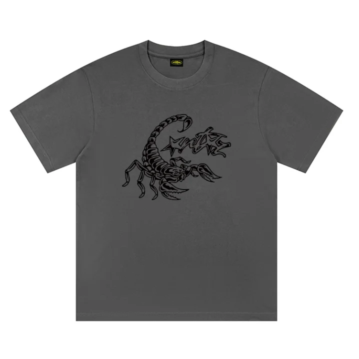 Other Unisex Grey Scorpion Print T-Shirt Grey - 1