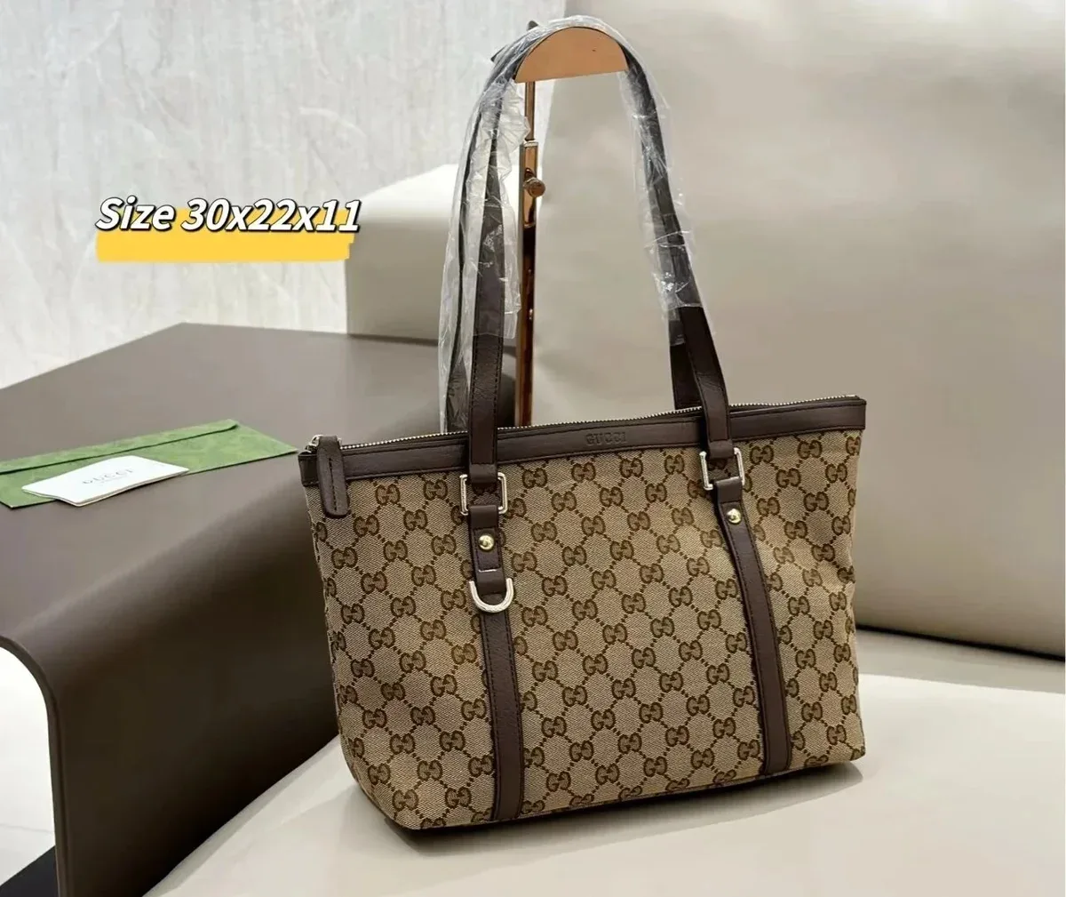 Gucci Gucci GG Supreme Tote Bag Beige/Brown Beige - 1