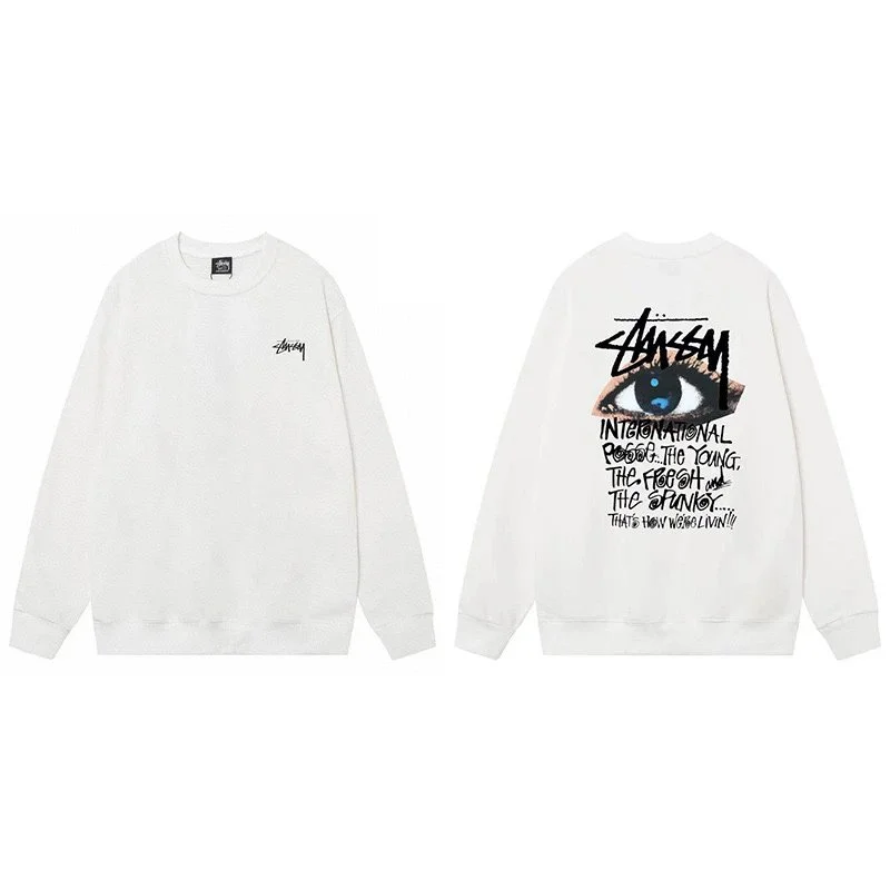 Stussy Stussy Stüssy Eye Print Crewneck Sweatshirt White White - 1