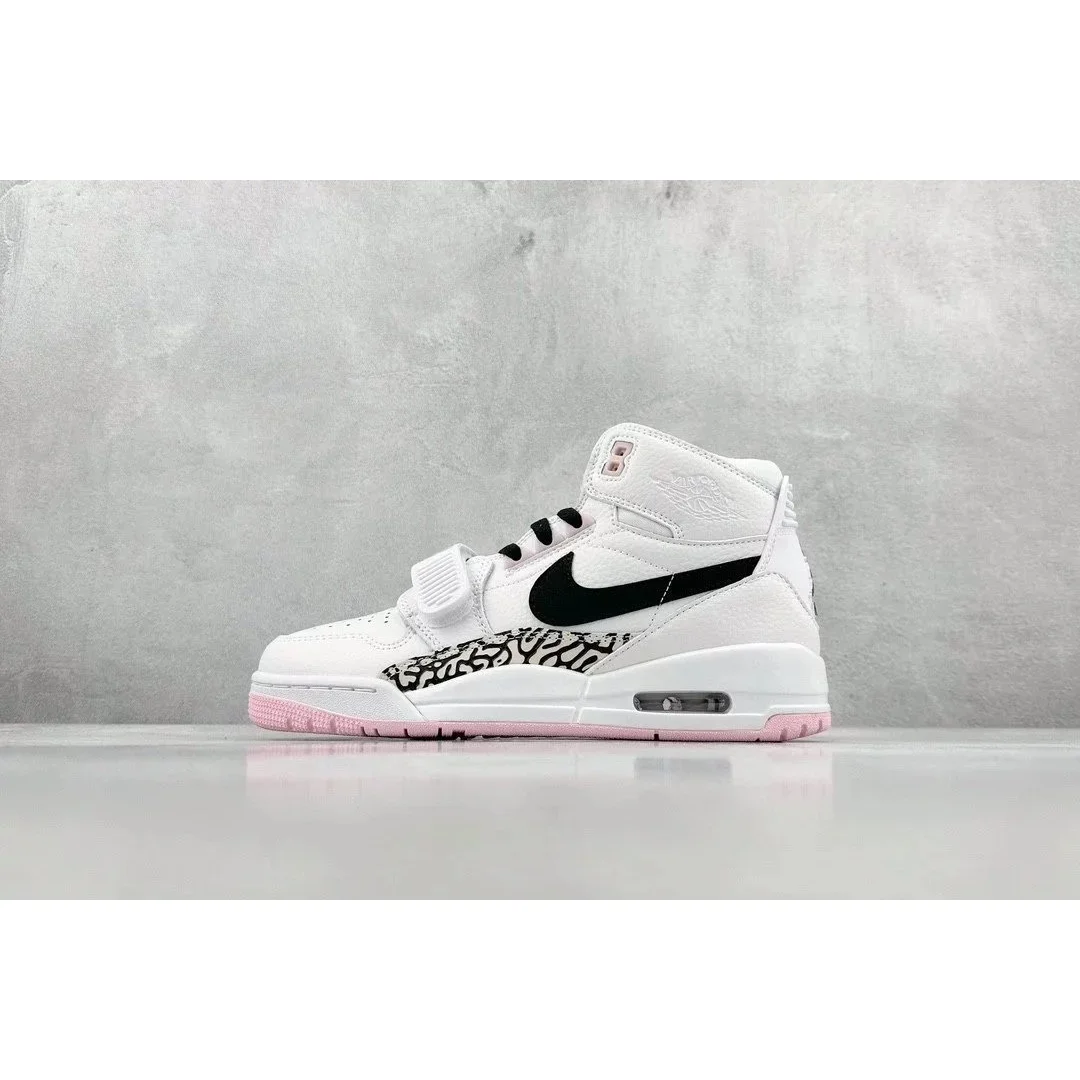 Nike Nike Air Jordan 3 White Black Pink High Top Sneakers White - 1