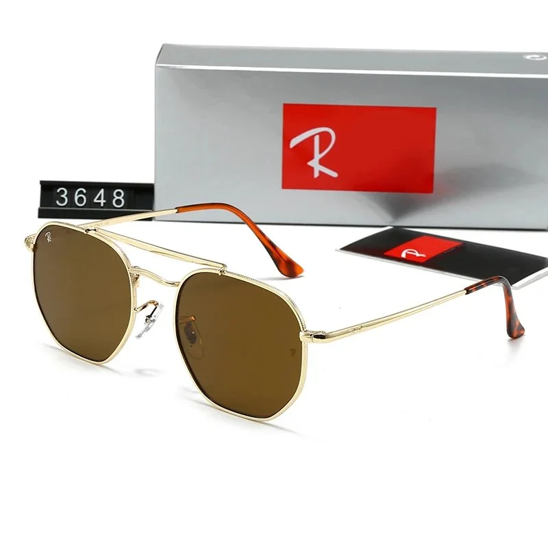 Ray-Ban Ray-Ban Iconic 3648 Gold Brown Sunglasses Gold - 1