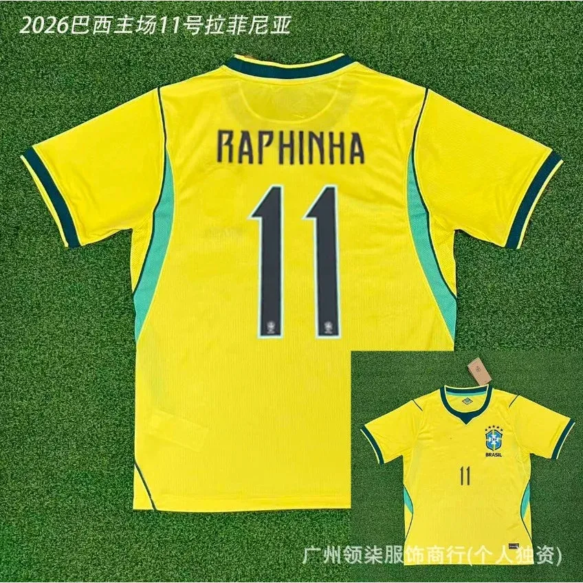 Other 2026 Brazil Home #11 Raphinha Jersey Football Shirt Yellow - 1