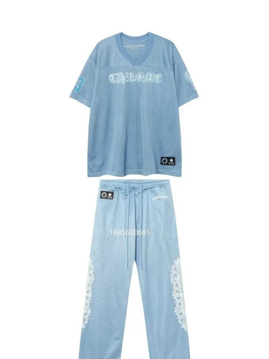 Chrome Hearts Chrome Hearts 23 Light Blue Mesh Co-ord Set Blue