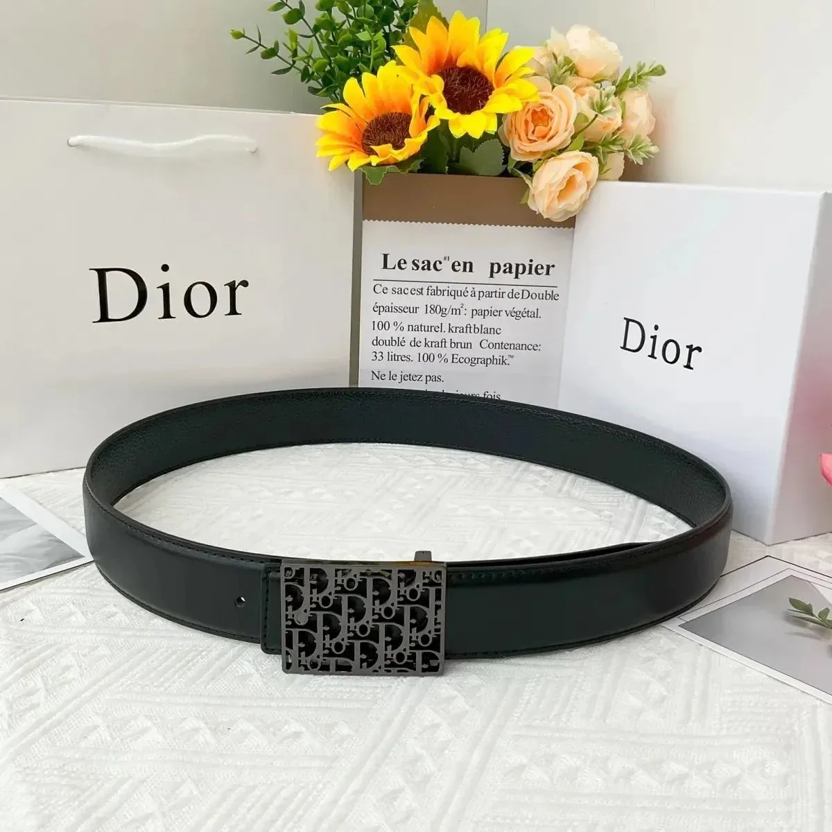 Dior Dior Classic Logo Black Belt Black