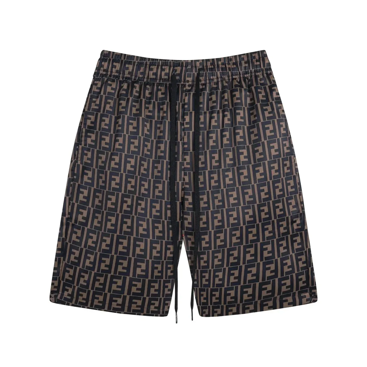 Fendi Fendi FF Logo Navy/Beige Shorts Navy