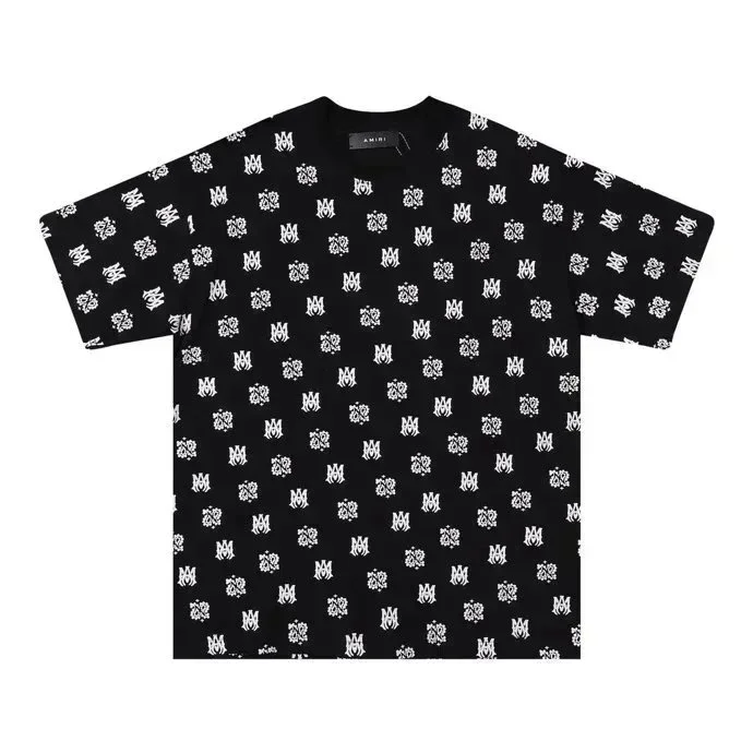 Amiri Amiri All-Over Monogram T-Shirt Black Black - 1