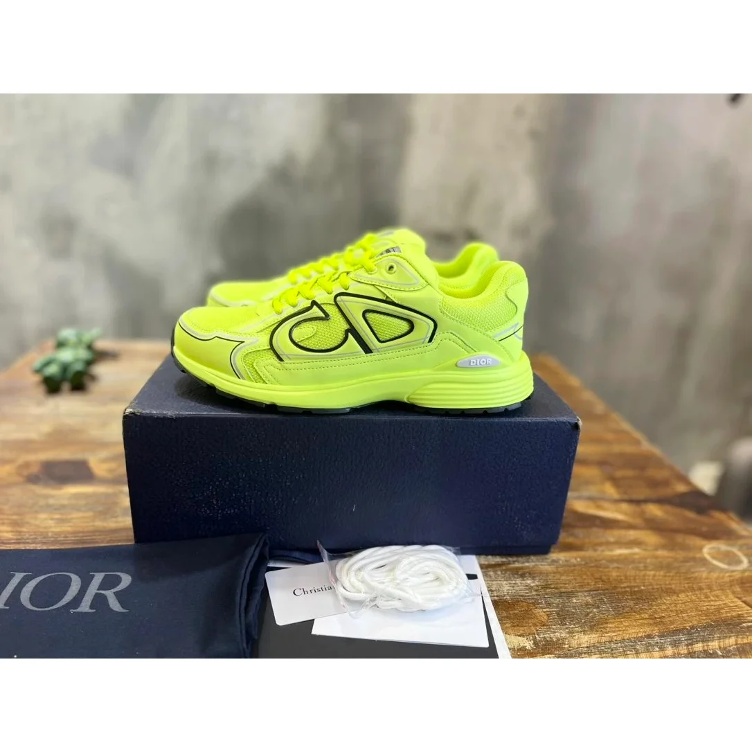 Dior Dior B22 Neon Yellow Sneakers Yellow