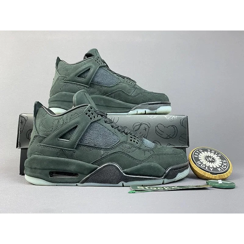 Jordan Air Jordan 4 Kaws Dark Green Sneakers Green - 1