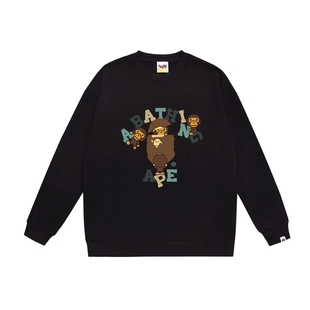 A Bathing Ape BAPE BAPE STA 538 Black Crewneck Sweatshirt Black - 1
