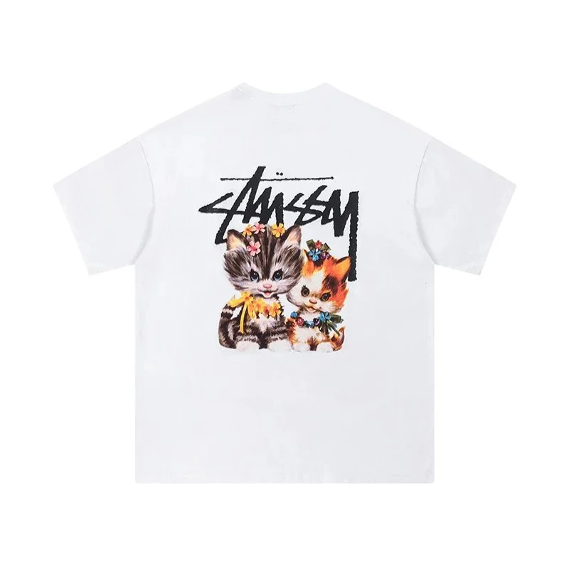 Stussy Stussy Stüssy Cat Print T-Shirt White White - 1