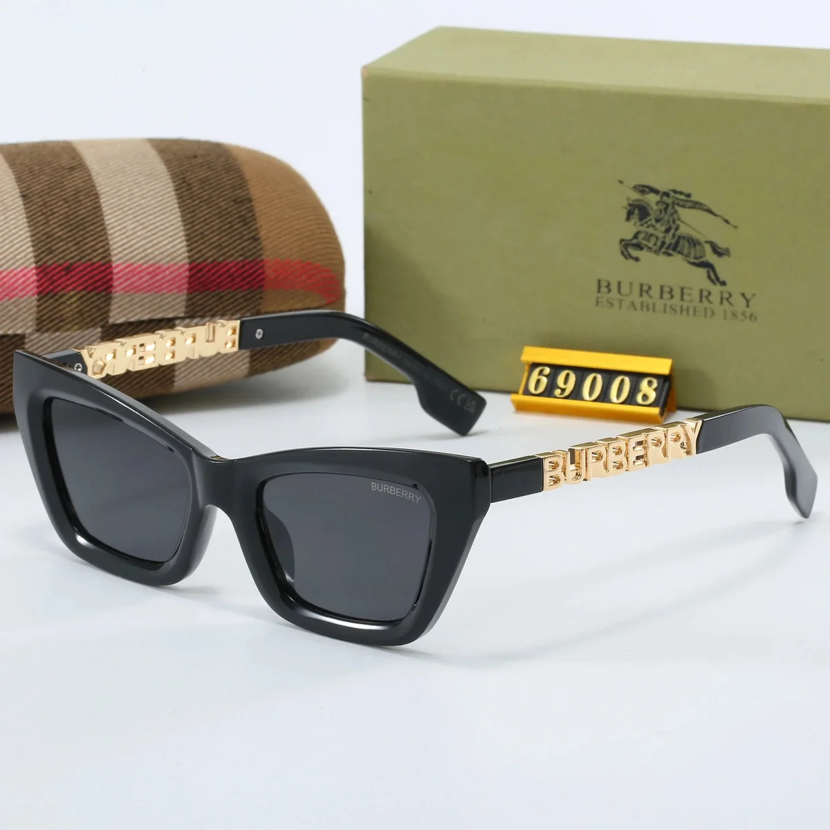 Burberry Burberry 69008 Black Cat-Eye Sunglasses Black - 1