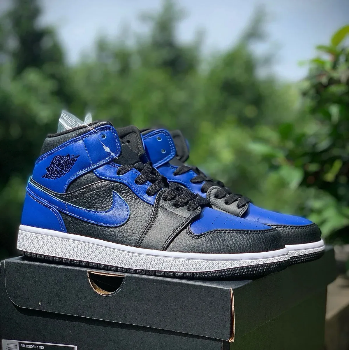 Nike Nike Air Jordan 1 Mid Black Royal Blue Sneakers Blue - 1