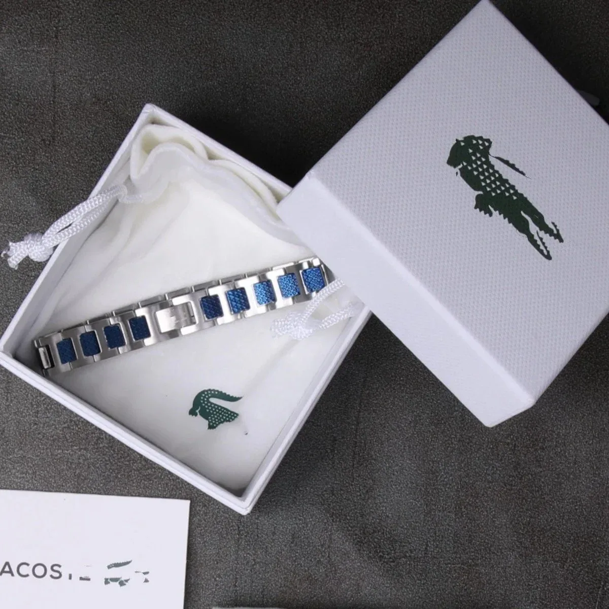 Lacoste Lacoste NO.01男款间蓝+盒子 Bracelet Blue - 1