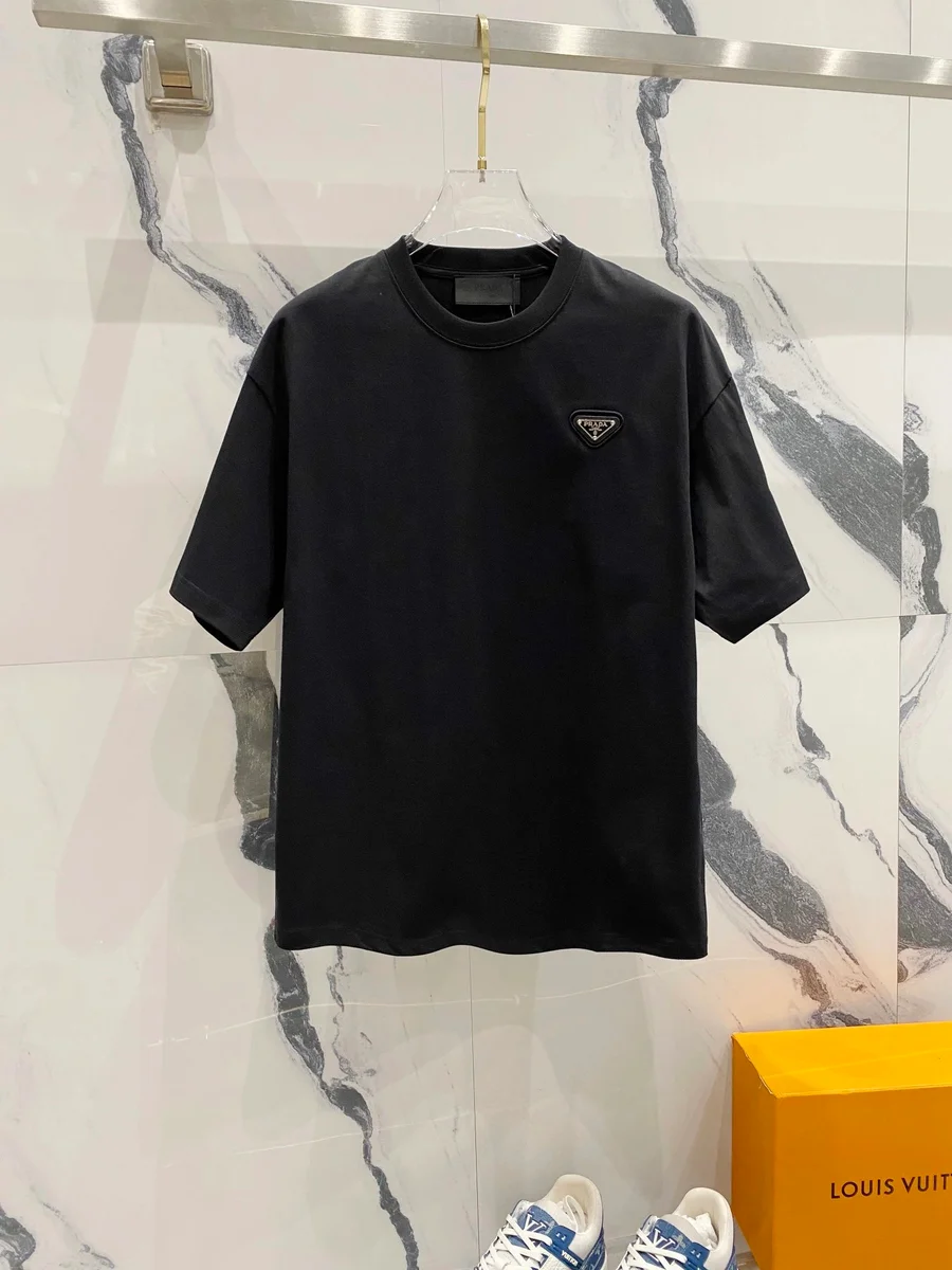 Prada Prada Black Triangle Logo T-Shirt Black
