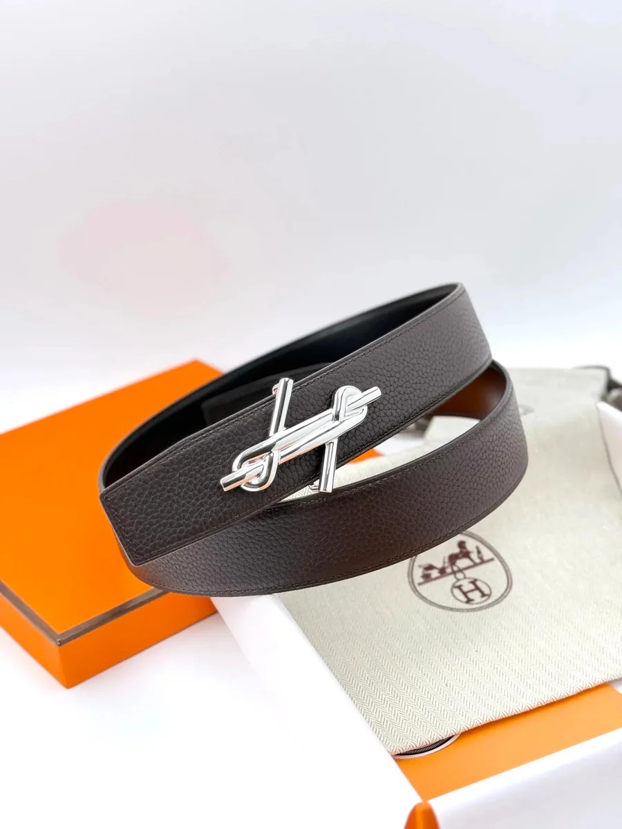 Hermès Hermès H Belt Chocolate Brown Brown