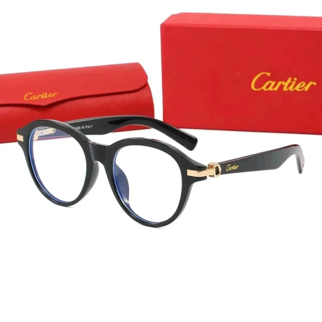 Cartier Cartier Round Metal Eyewear Black/Gold Accessories Black - 1