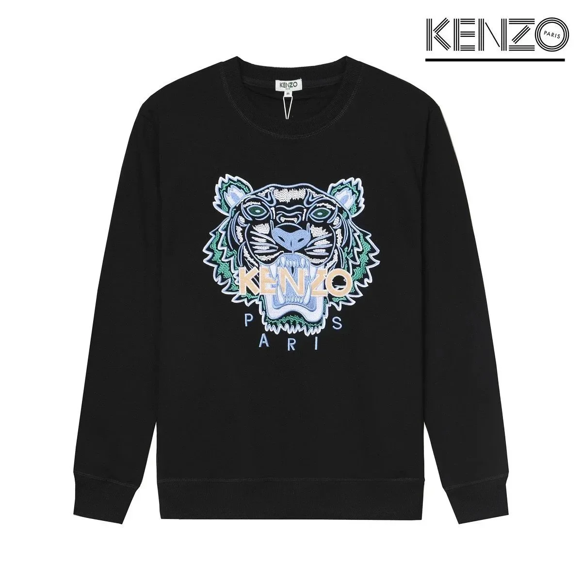 Kenzo Kenzo Tiger Embroidered Black Crewneck Sweatshirt Black - 1