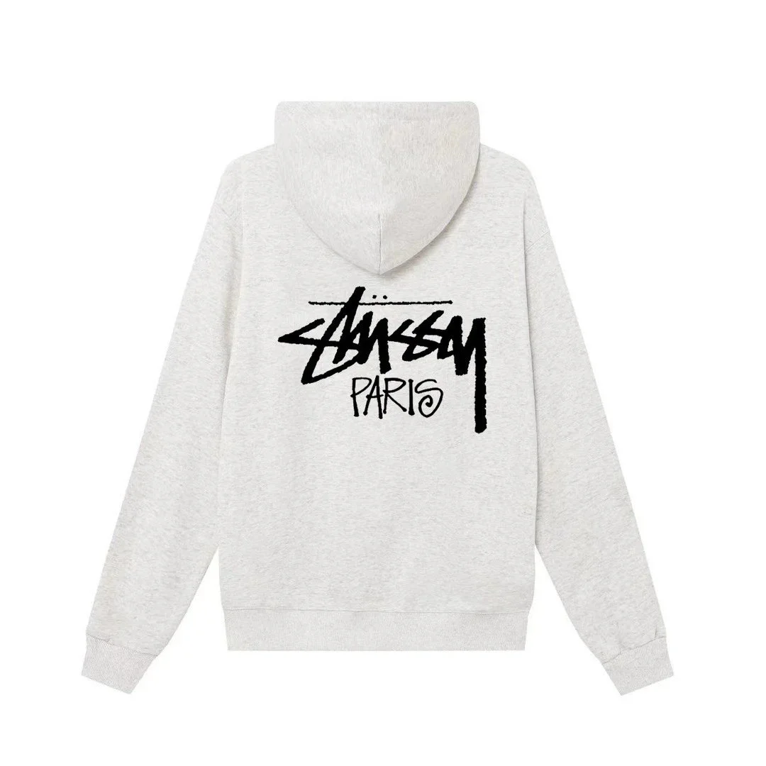 Stussy Stussy Stüssy Paris Hoodie Light Grey Grey - 1