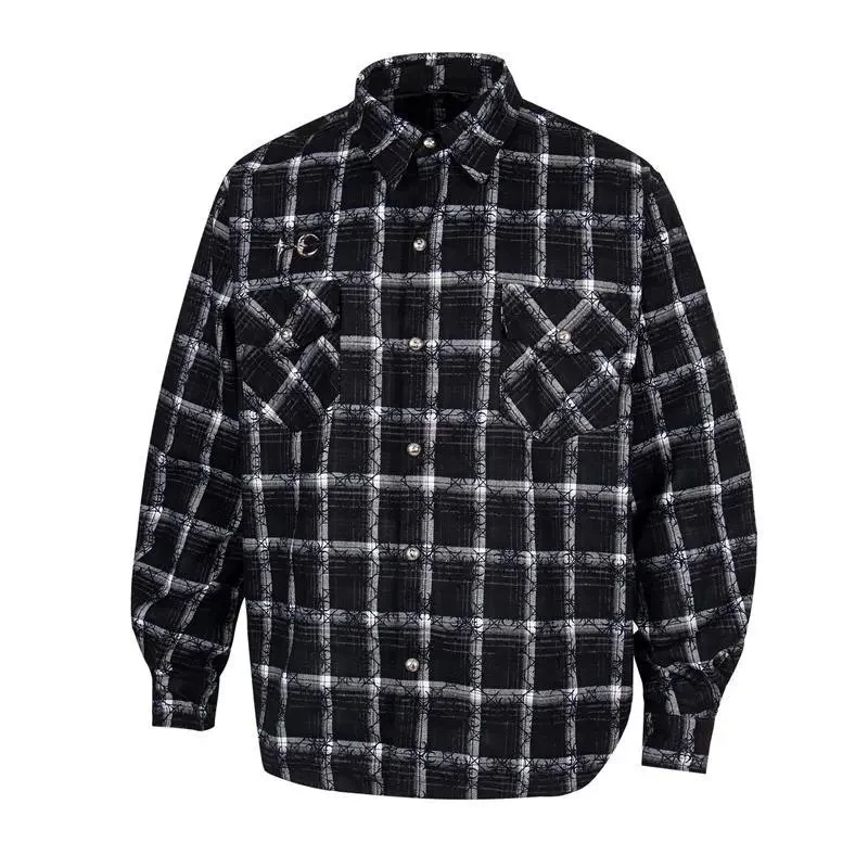 Other Checked Flannel Shirt Black/White Long Sleeve Top Black - 1