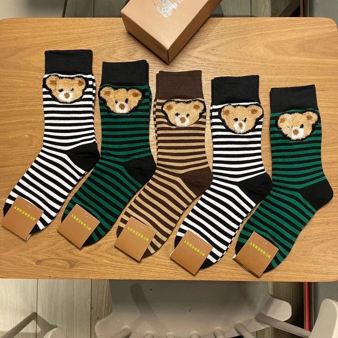 Burberry Burberry Bear Stripe Socks 03 Socks Black - 1