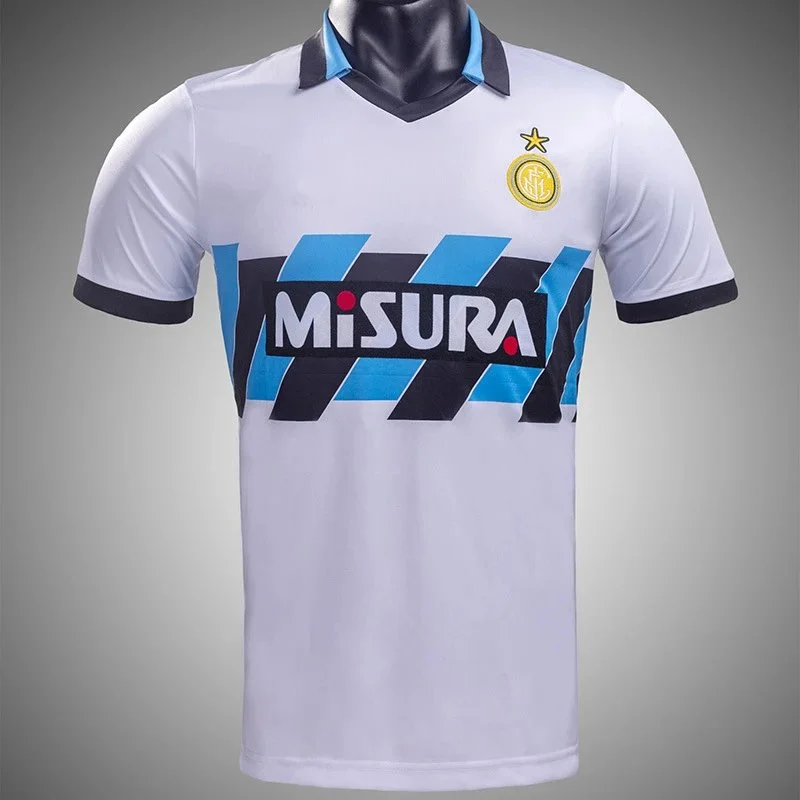 Other White/Blue/Black Striped Inter Milan Away Jersey White - 1