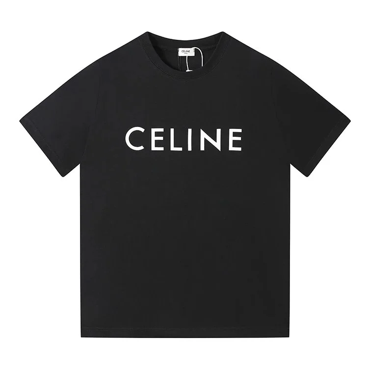 Celine Celine Classic Logo Black T-Shirt Black - 1