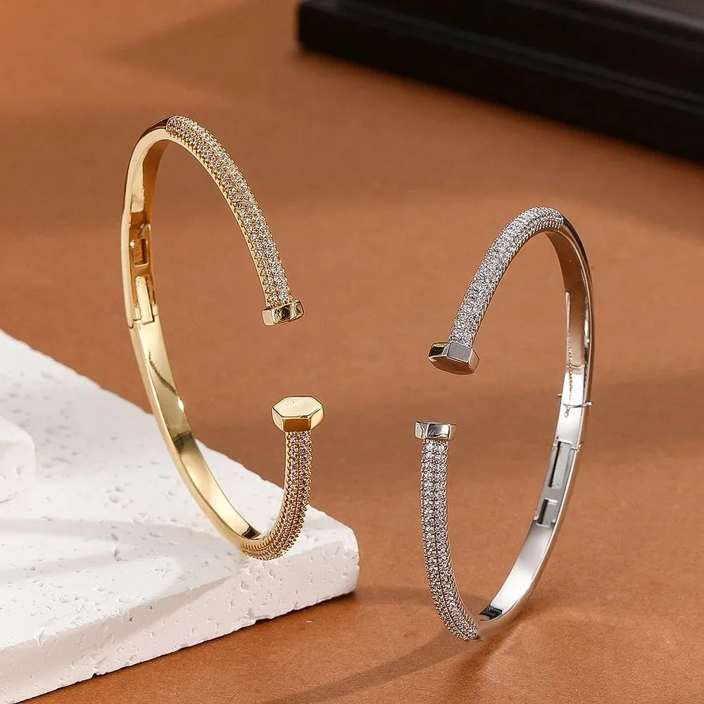 Other 18K Gold Screw Bangle Bracelet Women's Jewelry Gold - 1