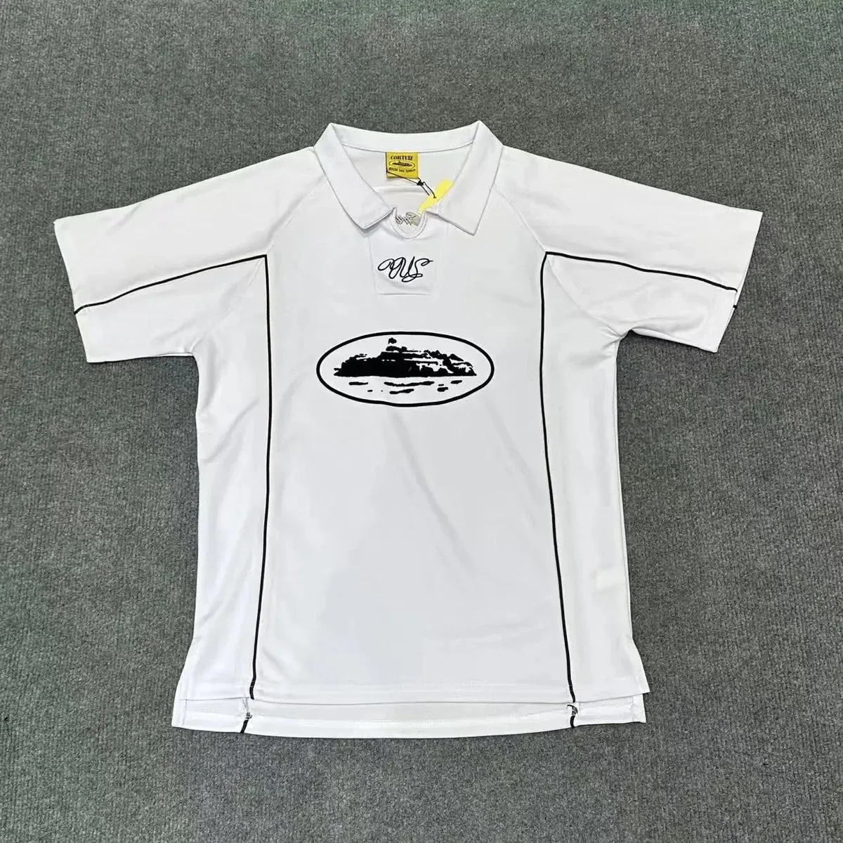 Other White 'Island' Graphic Polo Shirt White - 1