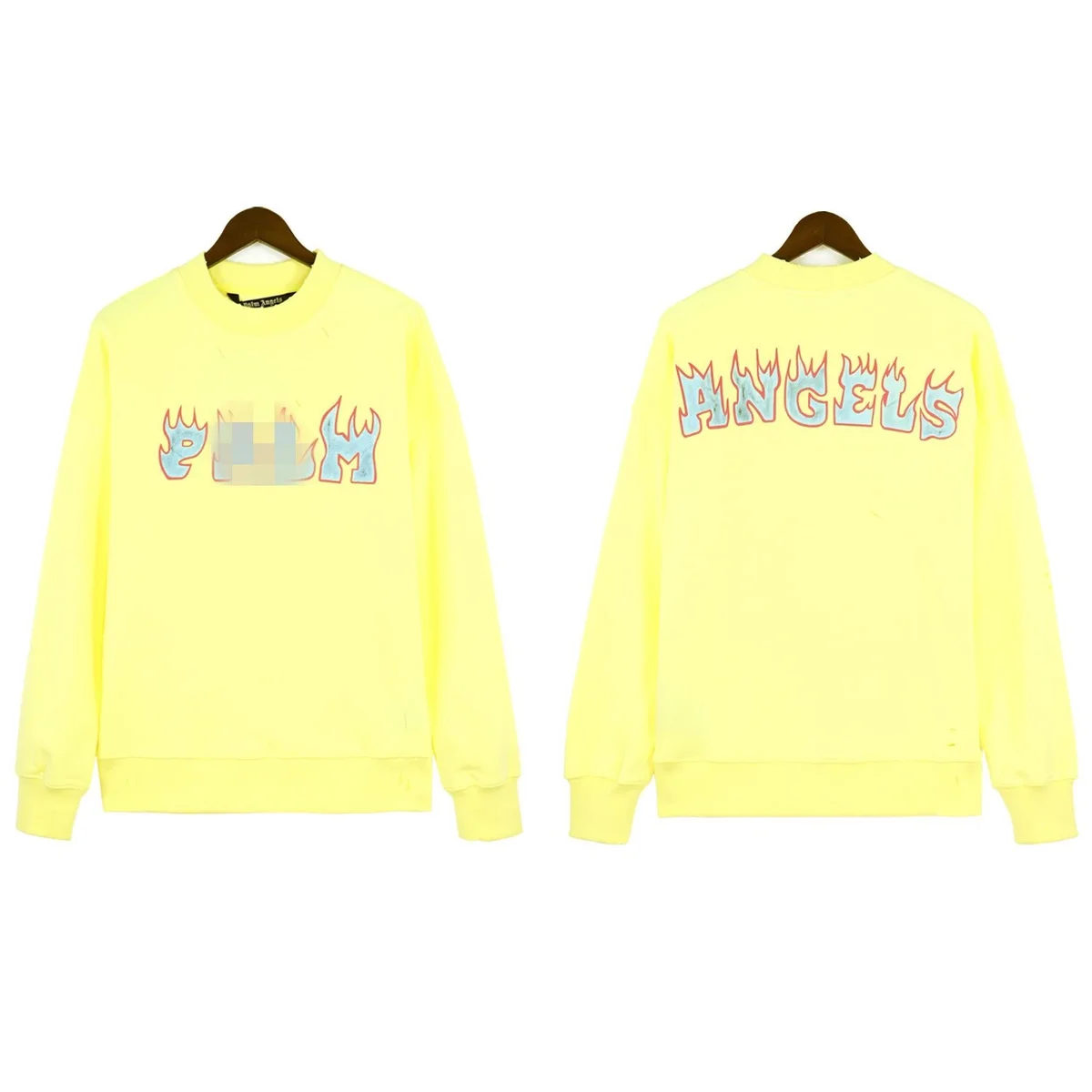 Palm Angels Palm Angels Angels Yellow Flame Print Sweatshirt Yellow