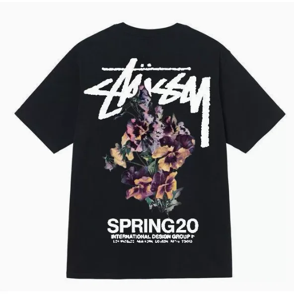 Stussy Stussy Spring 20 Floral T-Shirt Black T-Shirts Black - 1