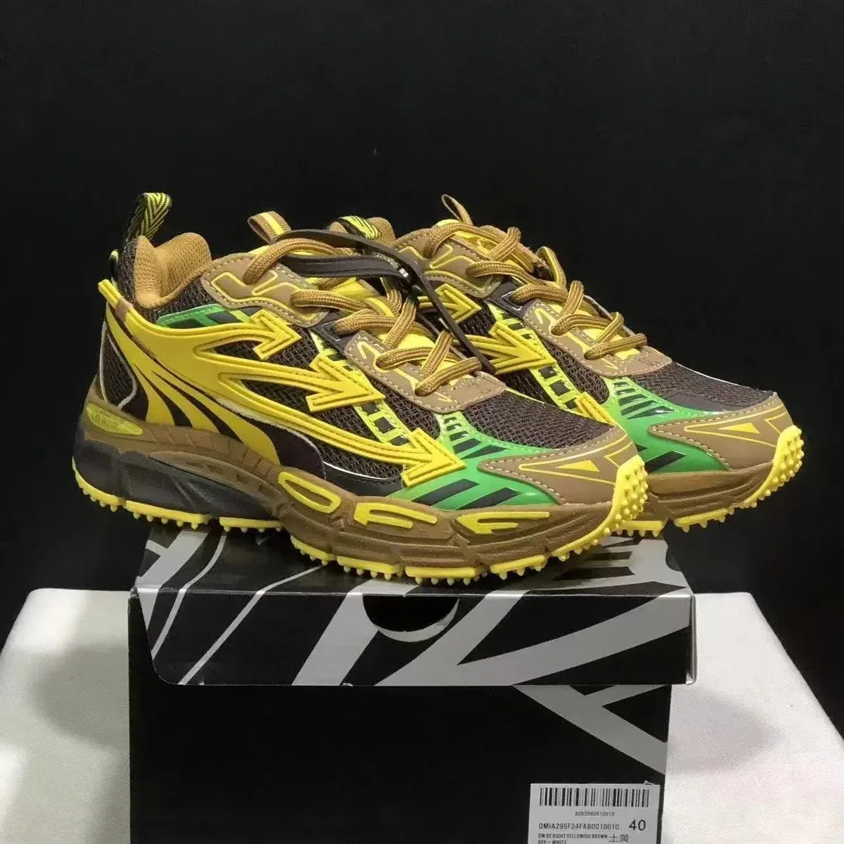Other Unisex Yellow Green Trail Sneakers Yellow - 1