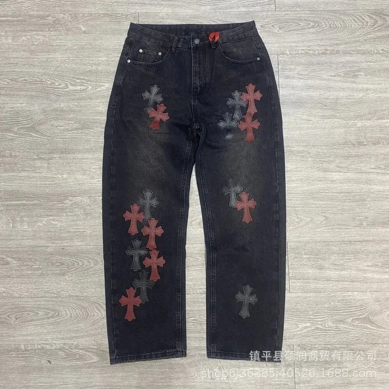 Chrome Hearts Chrome Hearts Cross Black/Red/Grey Cross Jeans Black