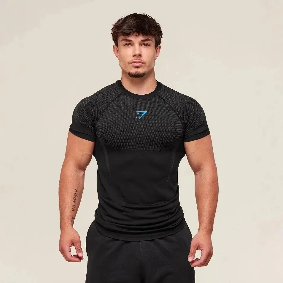 Gymshark Gymshark Black/Blue Logo T-Shirt Black - 1