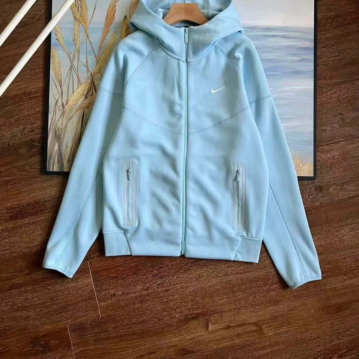 Nike Nike Tech Fleece Sky Blue Zip-Up Hoodie Blue