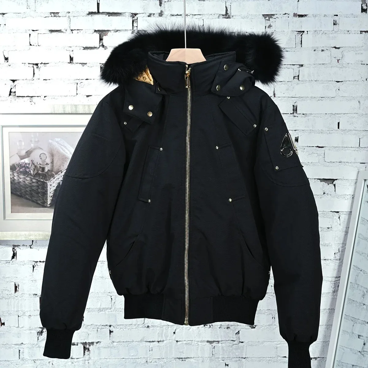 Canada Goose Canada Goose Expedition Black Fur Trim (White Logo) Parka Black