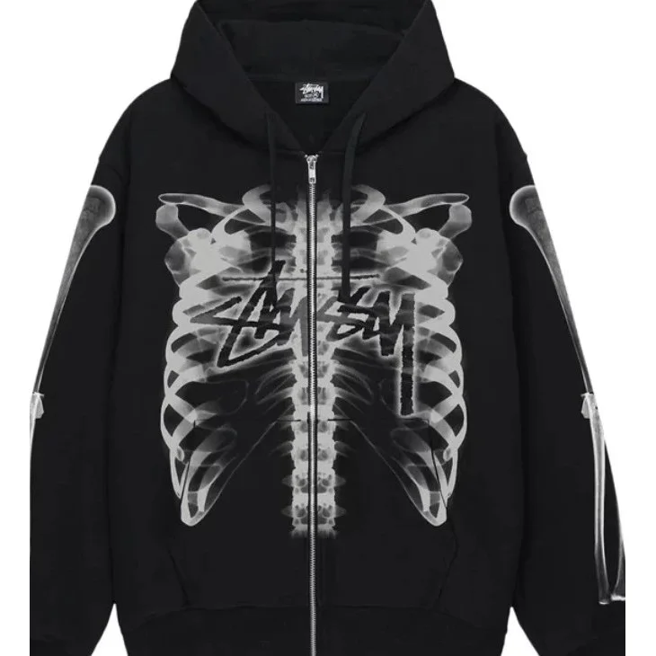 Stussy Stussy X-Ray Ribcage Black Hoodie Black - 1