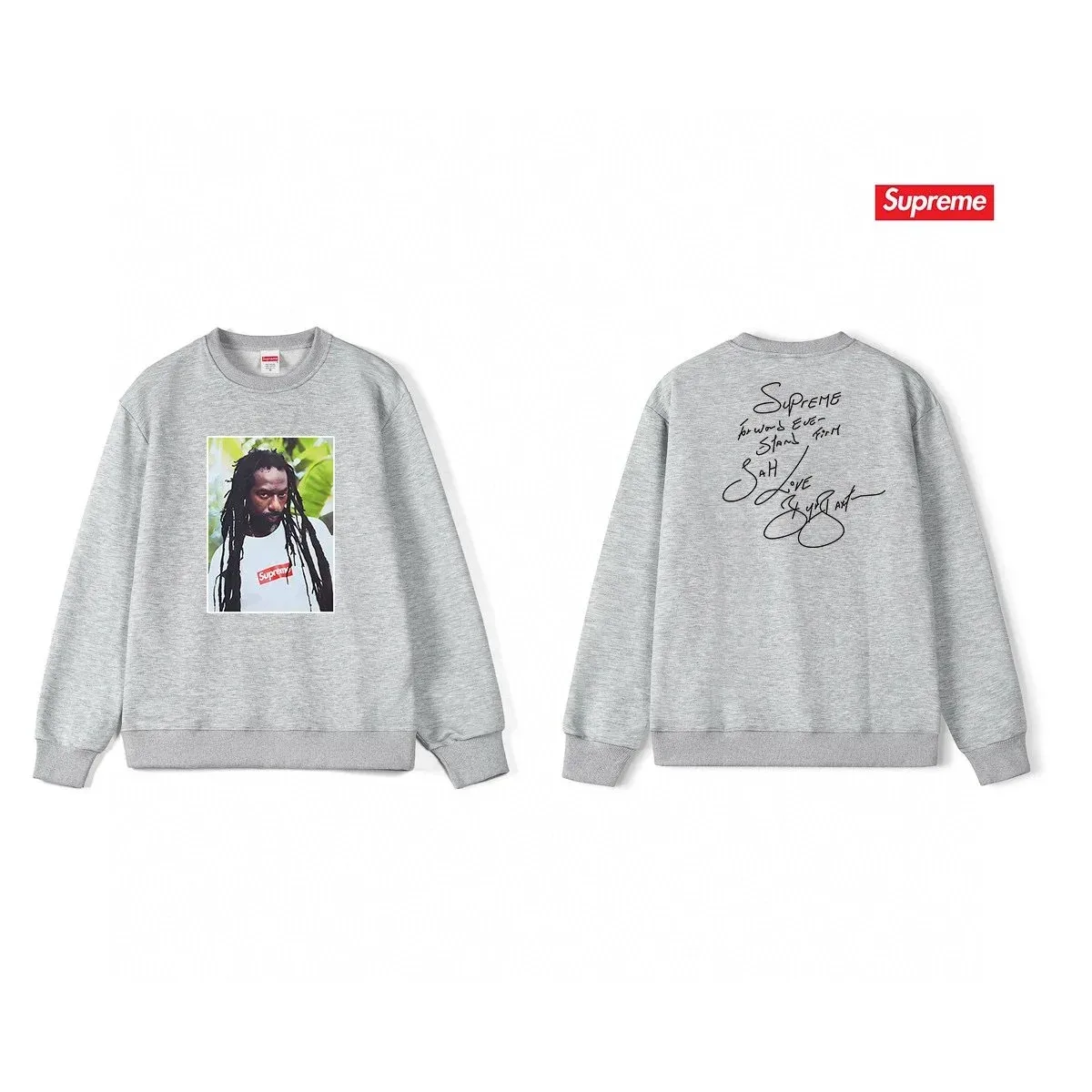 Supreme Supreme Grey 'Sail Love' Graphic Crewneck Sweatshirt Grey - 1
