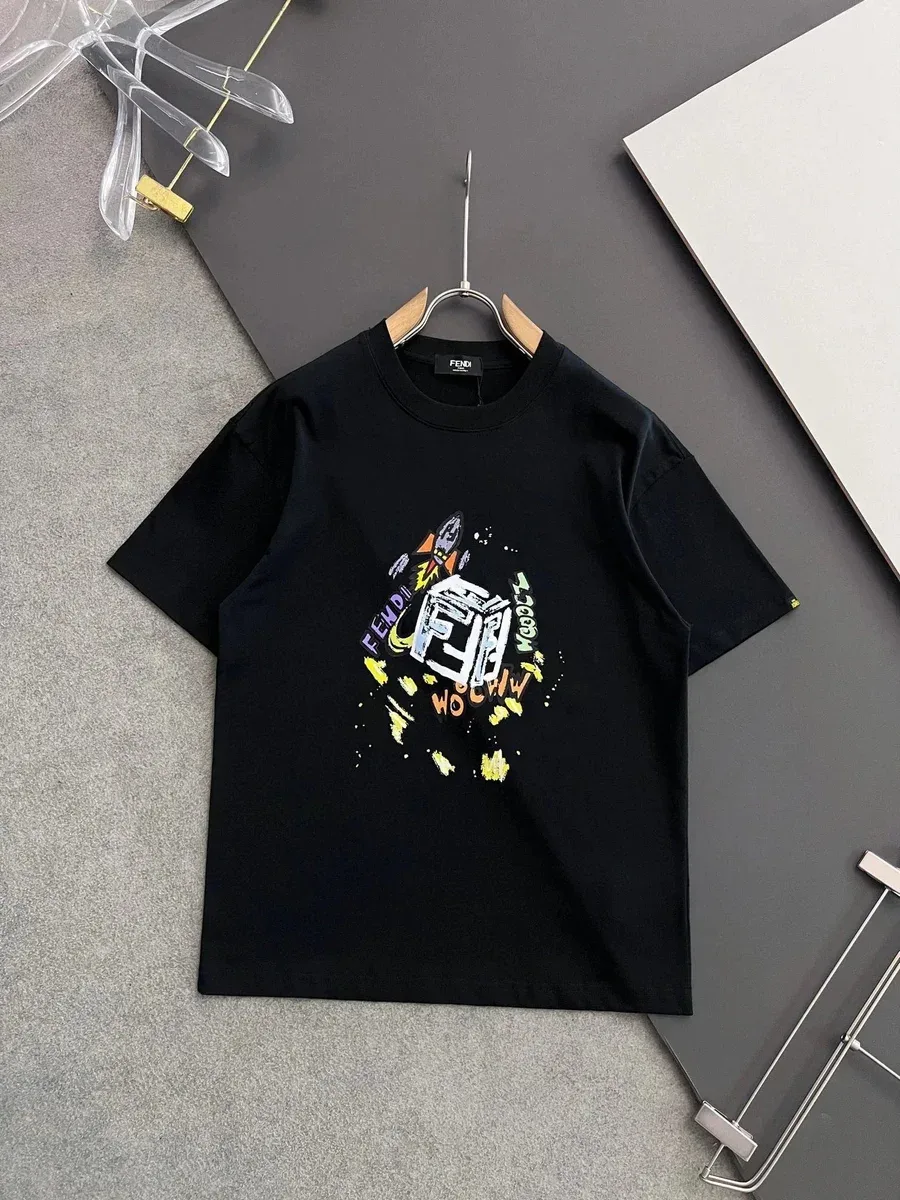 Fendi Fendi FF Monogram Black Graphic T-Shirt Black
