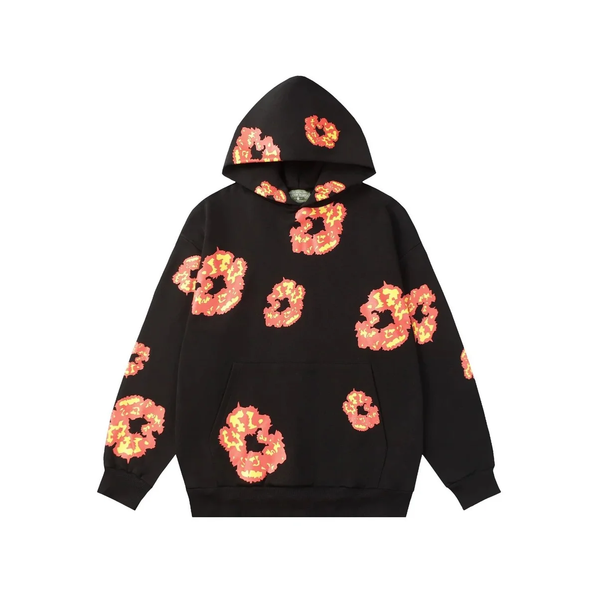 Palm Angels Palm Angels Flames Hoodie Black Orange Black - 1