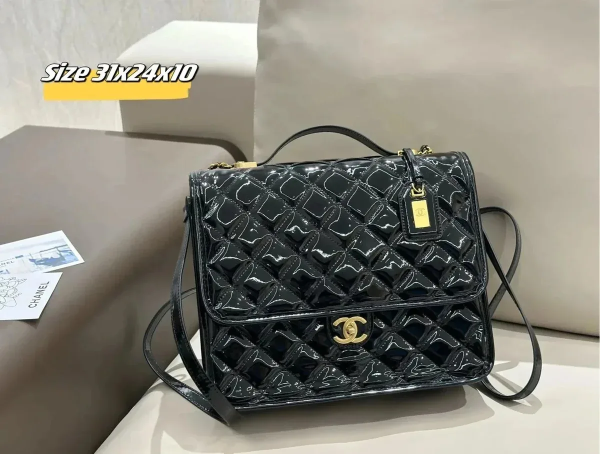 Chanel Classic Flap Black Patent Leather Bag